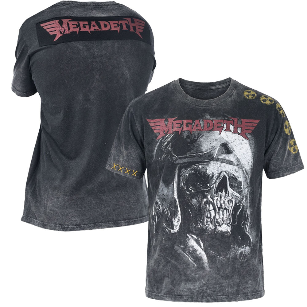 MEGADETH - Fighter Pilot Rex Retro Stone Black plus / パッチ加工 / バックプリントあり